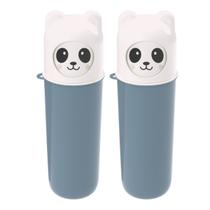 2 Porta Escova Dental Case Infantil Crianças Viagem Escola -