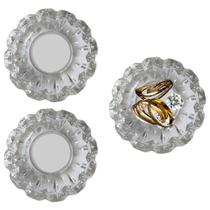 2 Porta Jóias Redondo de Vidro Cristal Luxo Multiuso 12cm