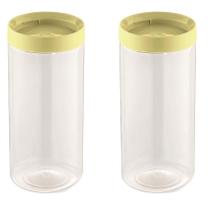 2 Porta Mantimento Conecta Tampa Rosqueável 1200Ml Amarelo