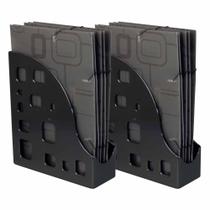 2 Porta Revista Organizador Objetos Multiuso Preto Dello