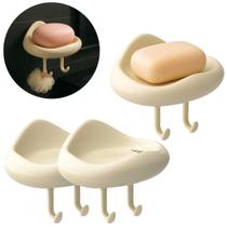 2 Porta Saboneteira Com Drenagem e Ganchos P/ Banheiro