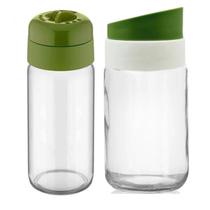 2 Porta Tempero Sal e Pimenta Palito Vidro Com Tampa 370ml