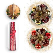 2 Porta Vela Castiçal Bolas De Natal Decoração Enfeite Vela Espiral - Quero & Preciso