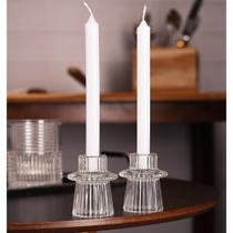 2 Porta Velas Wolff Lines 6cm x 6cm x 7cm Vidro 2 Porta Velas Wolff Lines 6cm x 6cm x 7cm Vidro