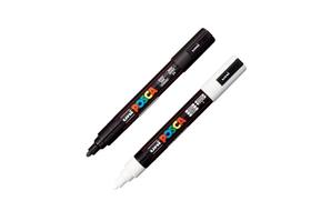 2 Posca Pc-5m (Branca+preto) 2 Posca Pc-5m (Branca+preto)