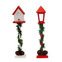 2 Postes Enfeites de Natal Decoração Natalina 18cm