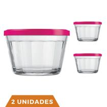 2 Pote Americano Vidro C/Tampa Cores Amlimento 600ml Nadir 2 Pote Americano Vidro C/Tampa Cores Amlimento 600ml Nadir