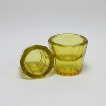 2 Pote Dappen Vidro Amarelo Odontológico Laboratório Se