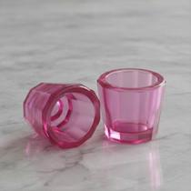 2 Pote Dappen Vidro Rosa Odontológico Laboratório Se