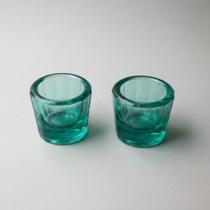 2 Pote Dappen Vidro Verde Odontológico Laboratório - Se