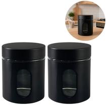 2 Pote Hermético de Vidro 700ml com Tampa de Metal e Visor