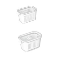 2 Pote Slim Hermetico C/ Trava Cesto Multiuso 630ml 1780ml