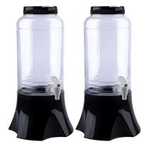 2 Pote Suqueira com Suporte Preta 3,5LT Grande Multiuso Dispenser Produtos de Limpeza 2 Pote Suqueira com Suporte Preta 3,5LT Grande Multiuso Dispenser Produtos de Limpeza
