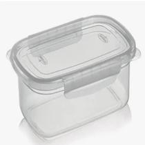 2 Pote Transparente Com Travas Alto Marmita Multiuso 460 Ml