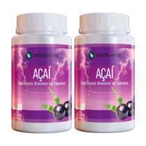 2 Potes Açaí Puro 500mg Kit 120 Cápsulas