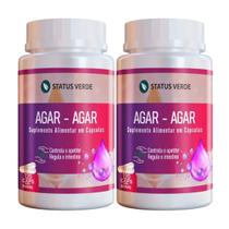 2 Potes Agar-Agar Status Verde - Kit 240 Cápsulas de 500mg