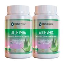 2 Potes Aloe Vera Status Verde - Kit 240 Cápsulas de 500mg