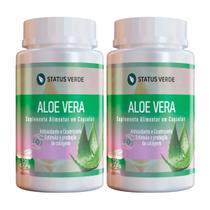 2 Potes Aloe Vera Status Verde - Kit 240 Cápsulas de 500mg