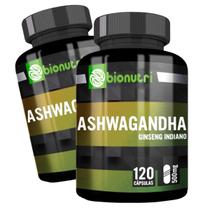 2 Potes Ashwagandha (Ginseng Índiano) 120 Cáps - Bionutri