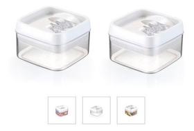 2 Potes Bolacha Acrílico Quadrado 400ml Organização Grande