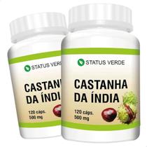 2 Potes Castanha da India em Cápsulas - Kit 240 Cáps - Status Verde 2 Potes Castanha da India em Cápsulas - Kit 240 Cáps - Status Verde