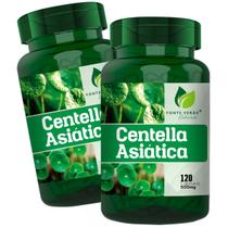 2 Potes Centella Asiática Pura Gotu Kola Kit 240 Cápsulas - Fonte Verde 2 Potes Centella Asiática Pura Gotu Kola Kit 240 Cápsulas - Fonte Verde