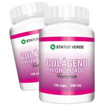 2 Potes Colageno Hidrolisado Femme Kit 240 Cáps - Status Verde