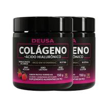 2 Potes Colágeno Verisol Com Ácido Hialurônico Premium e Vitaminas e Minerais, Pele, Cabelos e Unhas, Sabor Frutas Vermelhas