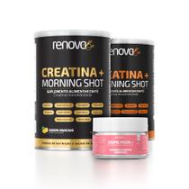 2 Potes Creatina + Morning Shot C/Creme Resveratrol-Renovabe 2 Potes Creatina + Morning Shot C/Creme Resveratrol-Renovabe