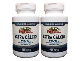 2 Potes de Extra Cálcio Mdk2 120 Cápsulas 500mg - Rei Terra 2 Potes de Extra Cálcio Mdk2 120 Cápsulas 500mg - Rei Terra