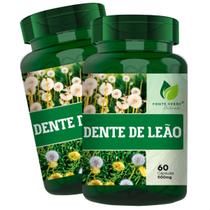 2 Potes Dente de Leão 100% Natural Kit 120 Cáps - Fonte Verde