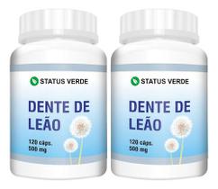 2 Potes Dente De Leão Status Verde - Kit 240 Cápsulas de 500mg