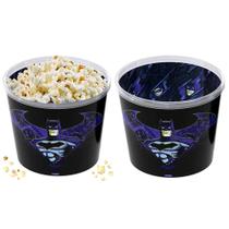 2 Potes e Pipoca Estampado do Batman 2.1 litros Plasútil