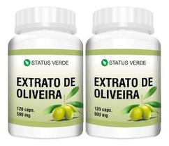 2 Potes Extrato De Oliveira Natural Kit 240 Cápsulas de 500mg