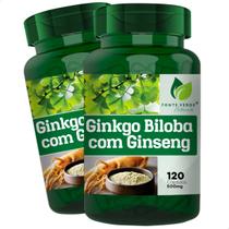 2 Potes Ginkgo Biloba + Ginseng Kit 240 Cáps - Fonte Verde