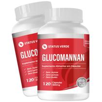 2 Potes Glucomannan Puro Kit 240 Cáps Status Verde