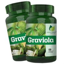 2 Potes Graviola Pura 100% Natural Kit 240 Cáps - Fonte Verde