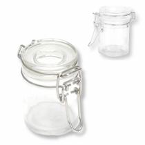 2 Potes Hermético de Vidro Porta Condimento Com Tampa 130ml