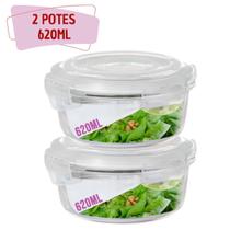 2 Potes Hermetico Redondo Vidro Microondas Multiuso 620ml - QUALITY HOUSE 2 Potes Hermetico Redondo Vidro Microondas Multiuso 620ml - QUALITY HOUSE