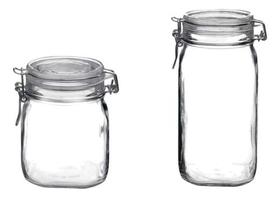 2 Potes Hermetico Vidro Fido Bormioli 750ml + 1500ml Tampa