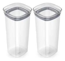 2 Potes Herméticos Organizador Empilhável Retangular 1,,5L