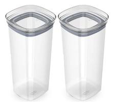 2 Potes Herméticos Organizador Empilhável Retangular 1,,5l