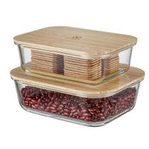 2 Potes Herméticos Refratários C/ Tampa de Bambu Electrolux 2 Potes Herméticos Refratários C/ Tampa de Bambu Electrolux