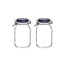 2 Potes Hermeticos Vidro para Alimentos e Conserva 2000ml