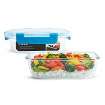 2 Potes Herméticos Vidro Tampa Mais Resistente Marmita 640ml