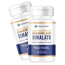 2 Potes Magnésio Dimalato Concentrado Kit 200 Cáps