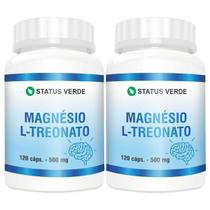 2 Potes Magnésio L-Treonato 120 Cáps - Status Verde