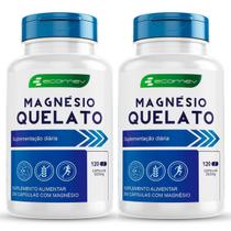 2 Potes Magnésio Quelato Puro Concentrado 500Mg 120Cáps Ecomev (Kit 4 Meses) 2 Potes Magnésio Quelato Puro Concentrado 500Mg 120Cáps Ecomev (Kit 4 Meses)