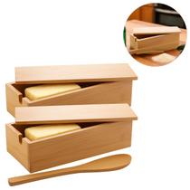 2 Potes Manteigueira Verona Bambu Com Tampa E Espátula 18cm 2 Potes Manteigueira Verona Bambu Com Tampa E Espátula 18cm