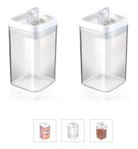 2 Potes Mantimentos Acrílico Quadrado 2,3 L Sal Açucar